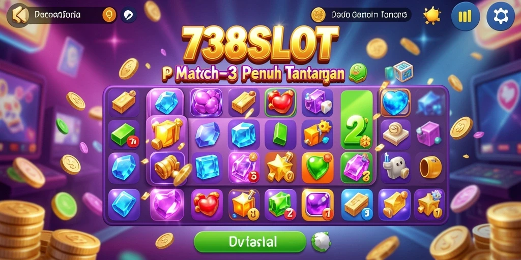 Tampilan gameplay seru di dalam 738SLOT yang penuh warna.