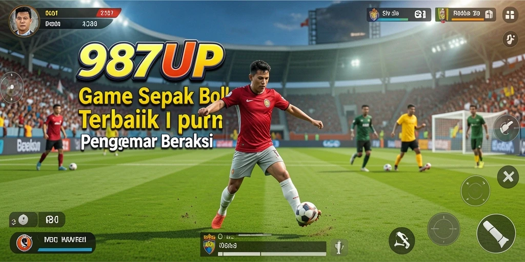 Tampilan menarik dari gameplay sepak bola yang mendebarkan.