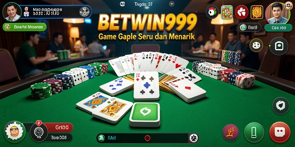 Tampilan utama BETWIN999 dengan gameplay Gaple yang seru dan interaktif.
