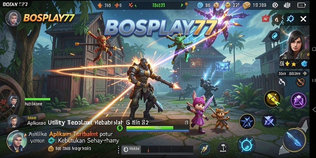 Tangkapan layar utama BOSPLAY77 menampilkan antarmuka aplikasi Utility yang user-friendly.