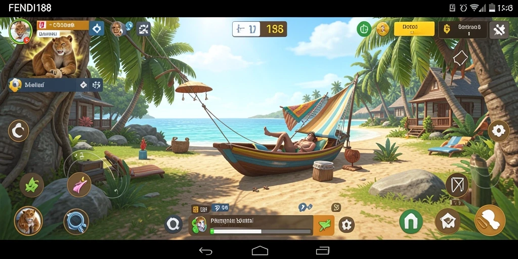 Tampilan gameplay FENDI188 yang penuh warna dan ceria.