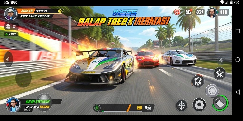 Tampilan gameplay yang mengesankan dalam balapan penuh adrenalin.