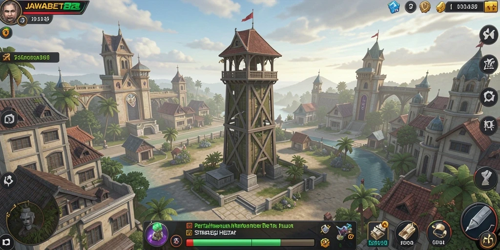 Tampilan gameplay seru dari JAWABET88 dalam Tower Defense.