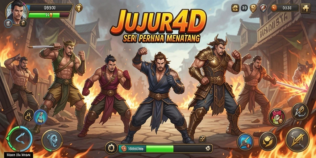 Screenshot gameplay JUJUR4D menampilkan aksi pertarungan yang intens.