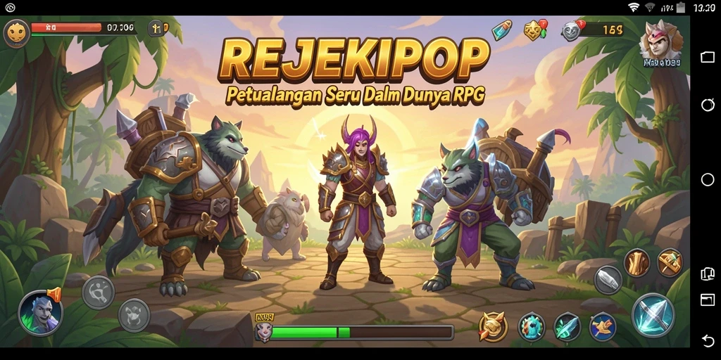 Tangkapan layar gameplay REJEKIPOP menampilkan aksi seru dan karakter yang dinamis.