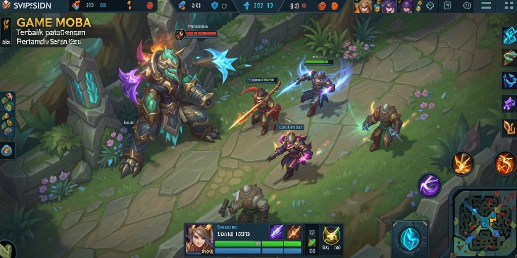 Tampilan gameplay seru dalam SVIPSIDN dengan karakter MOBA.